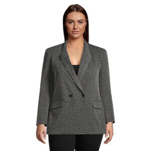 Design lab Women's Plus Oversized Double-Breasted Pattern Blazer size 1X $108